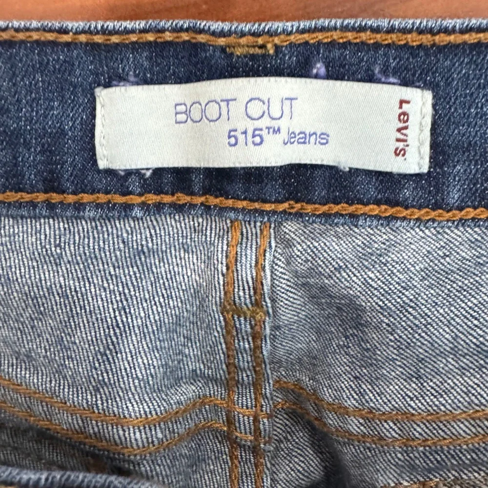 Levi's 515 Bootcut Jeans Women 6M Dark Wash Mid Rise Embellished‎ Pockets Denim